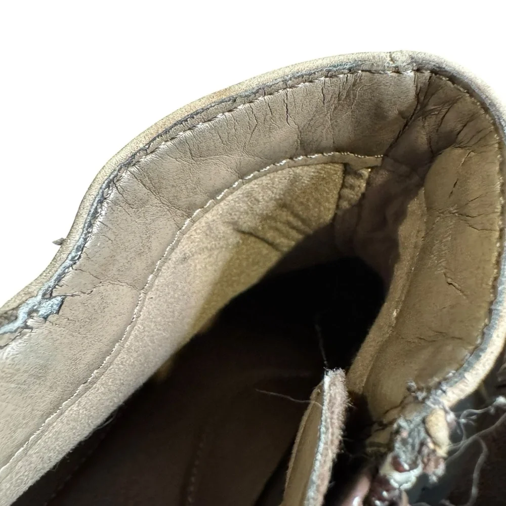 Earth Jordan Womens Stone Brown Leather Side Zip Ankle Boots sz 9 S5 - Picture 6 of 10